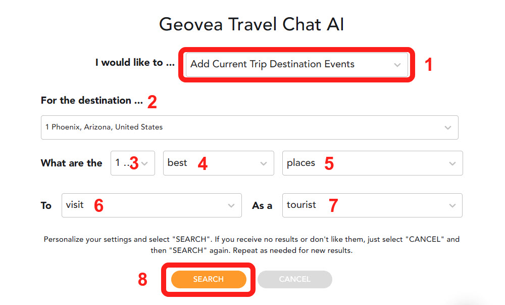 Geovea Travel Chat AI