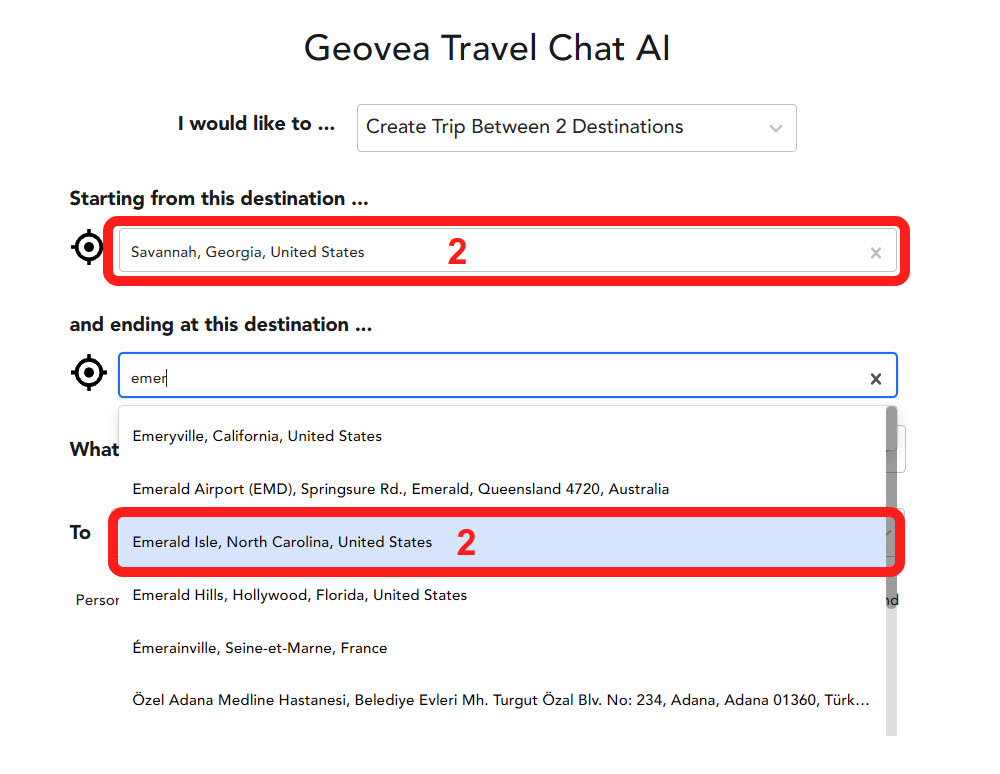 Geovea Travel Chat AI