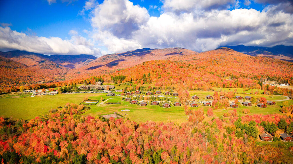 Mt Mansfield and Trapp Family Lodge, Stowe, Vermont, USA -GEOVEA