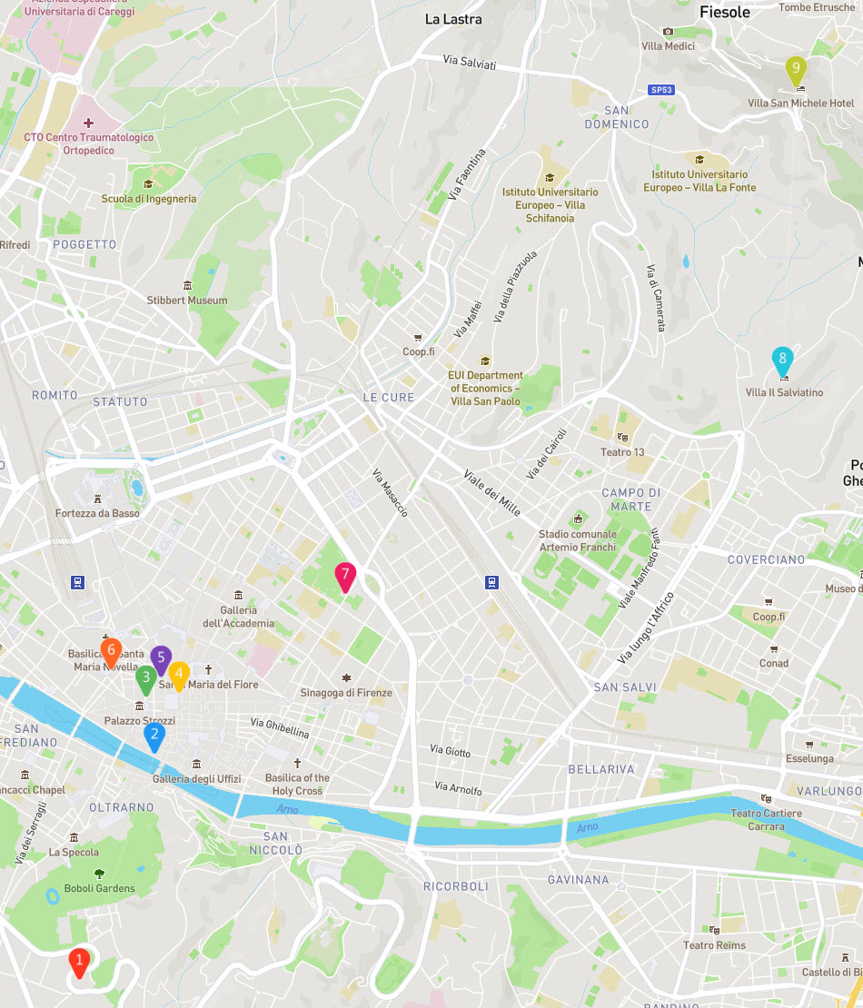 Florence Italy Luxury Travel Hotels Map - GEOVEA