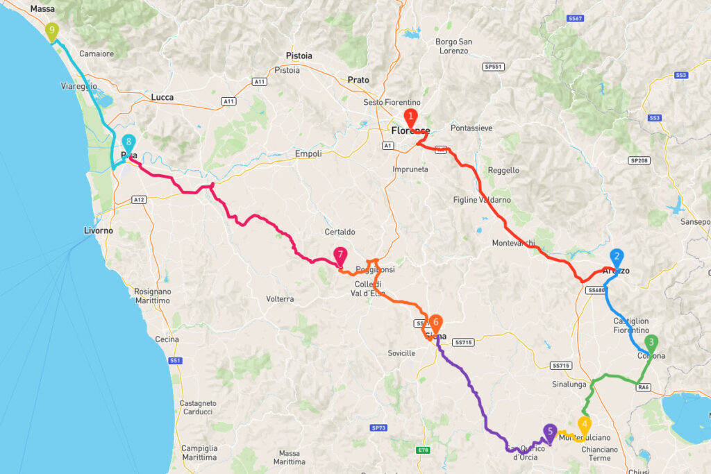 Tuscany Italy Luxury Travel Destinations Map - GEOVEA